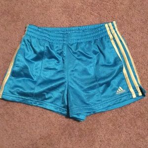 Turquoise adidas mesh shorts!